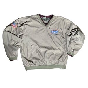 Holloway USA Embroidered Pullover Windbreaker Jacket Men's Large Flag 90s Style